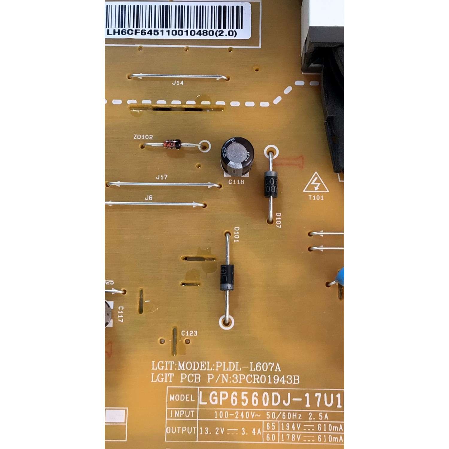 KIT DE TARJETAS PARA TV LG / MAIN EBT64473302 / EAX67187104 (1.0) / FUENTE EAY64511001 / EAX67189001 (1.4) / T-CON 6871L-5283A / 6870C-0689A / PANEL NC650DGE AAFX7 / MODELO 65UJ6300 / 65UJ6300-UA / 65UJ6300-UA.BUSYLOR - Imagen 2
